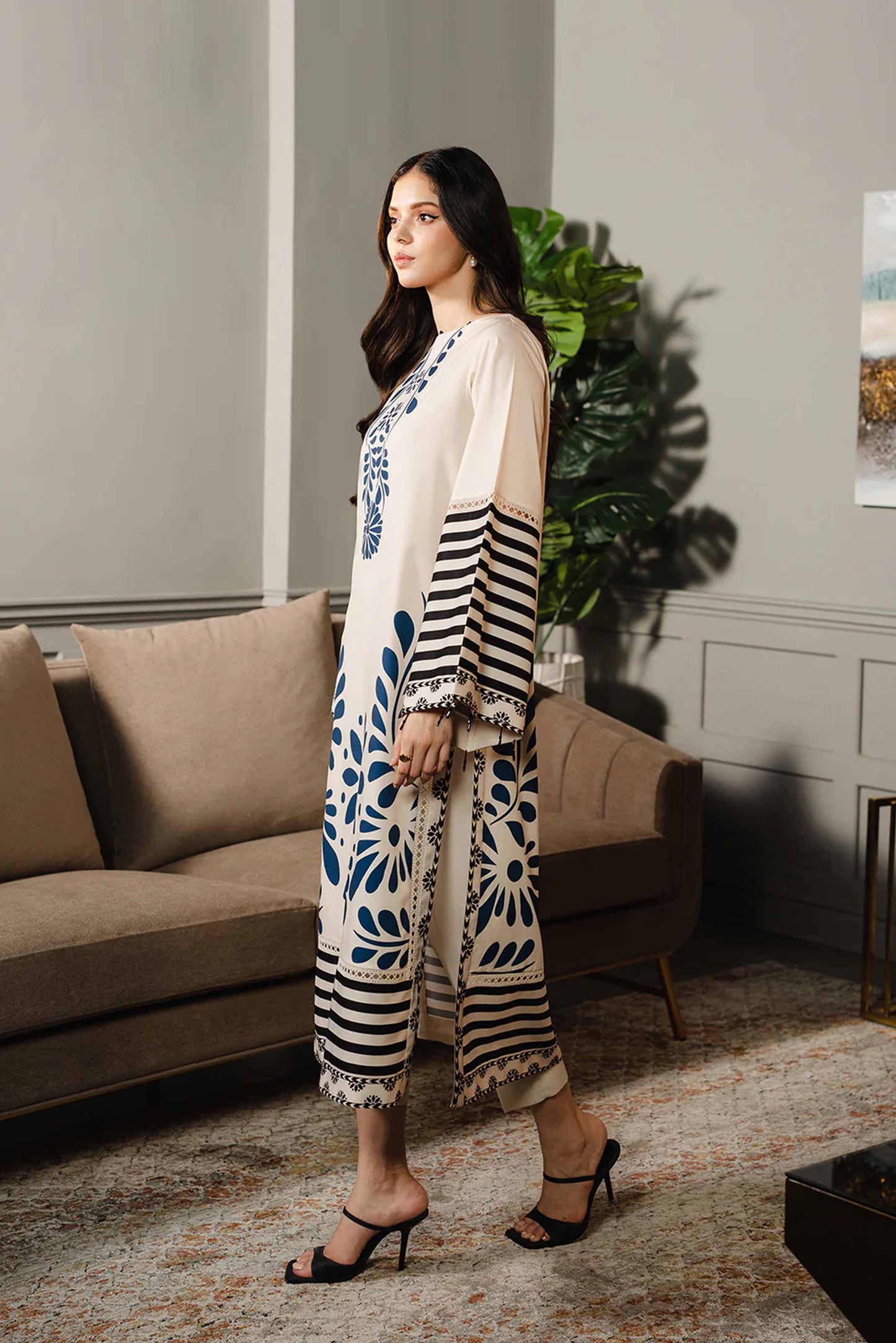LULU Most Loved Printed Dress 2Pcs - 829