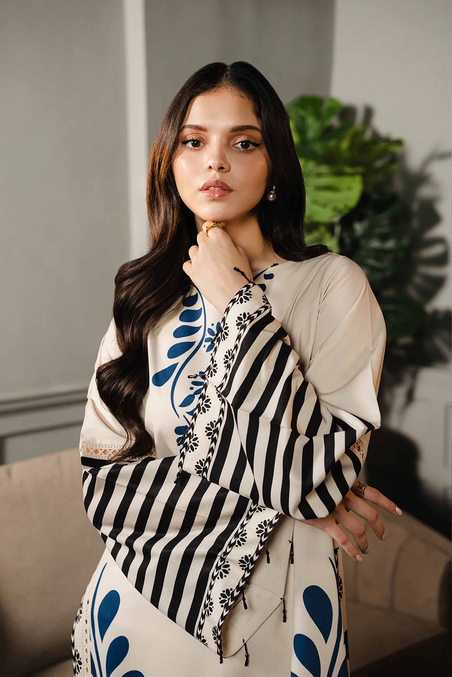 LULU Most Loved Printed Dress 2Pcs - 829