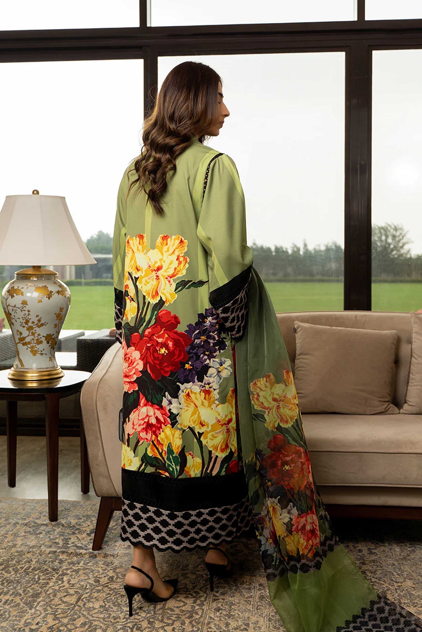 LULU Best Seller Printed Dress 2PC - Khaddar - 860