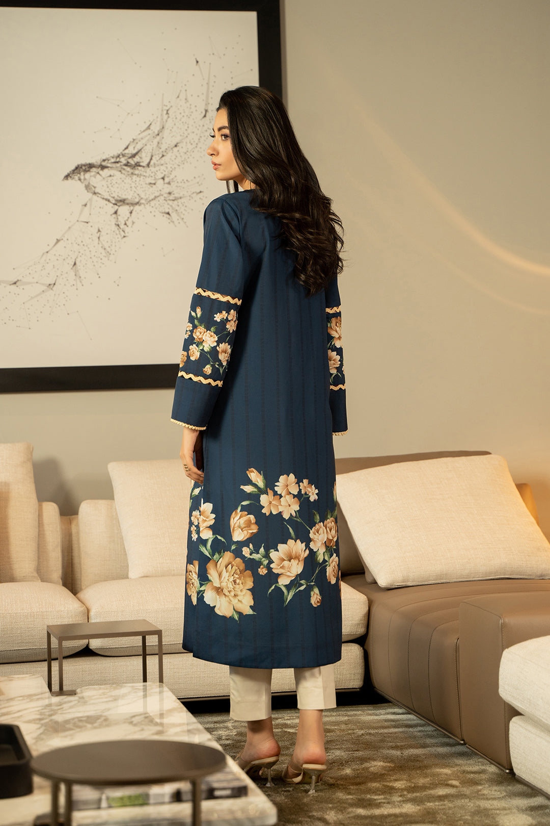 Long Length Printed Dress 2PC - 863