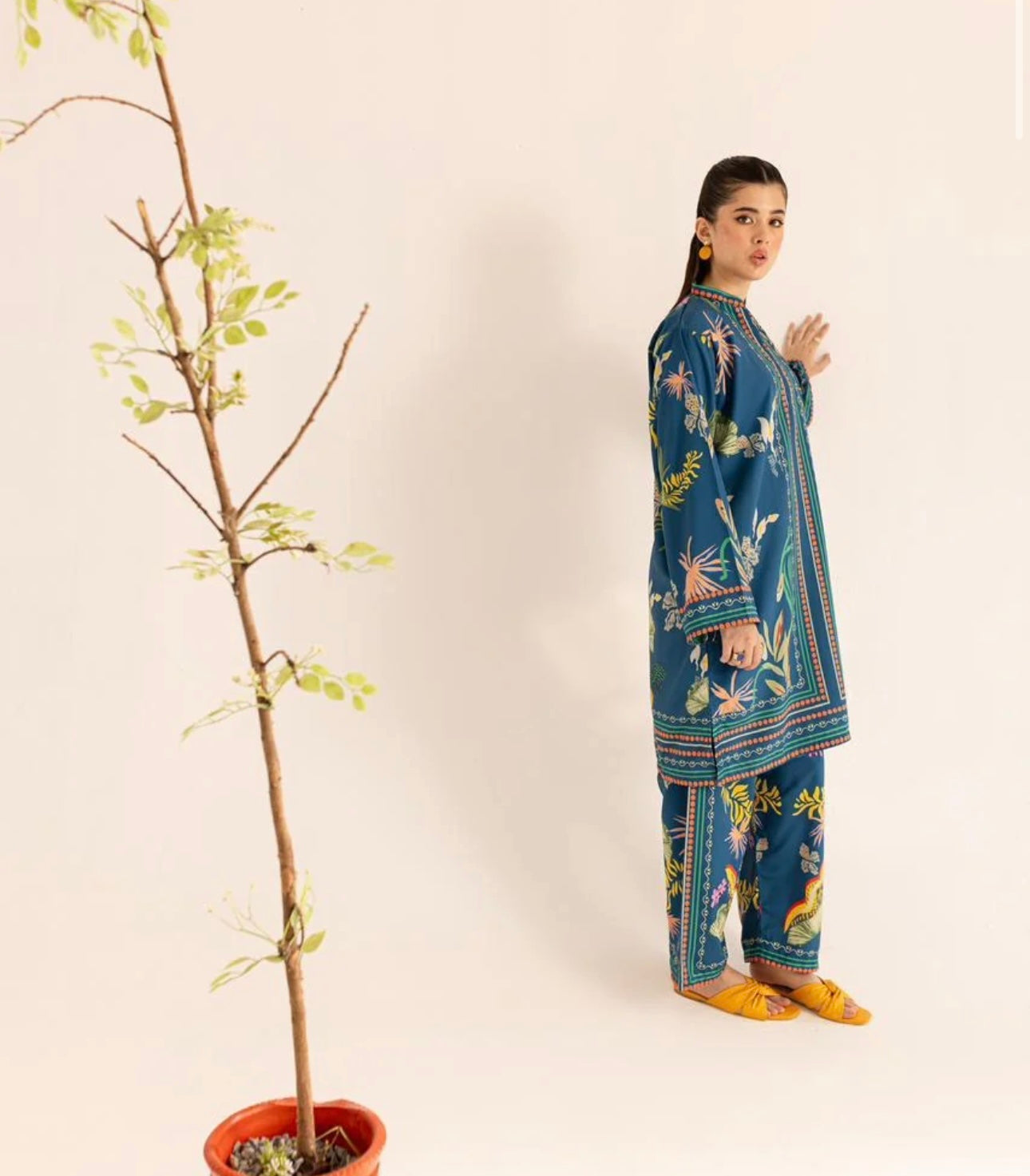 Blue CO-ORD SET Digital Printed - Z807