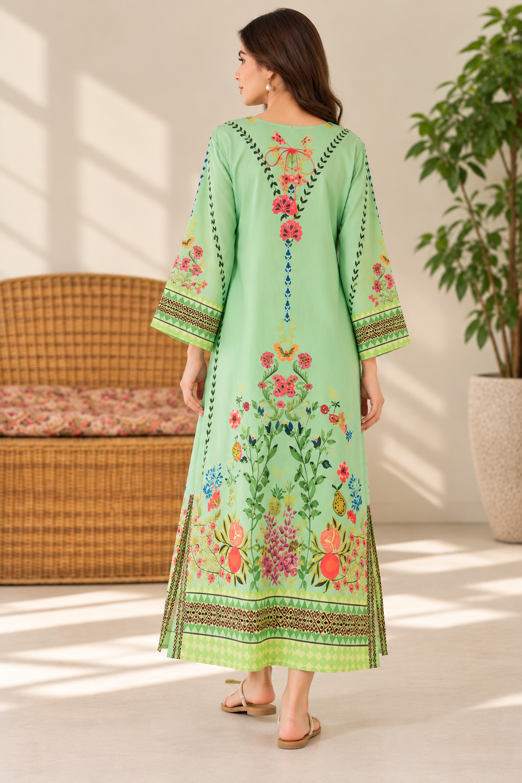 Printed Kaftan Long Length - 903