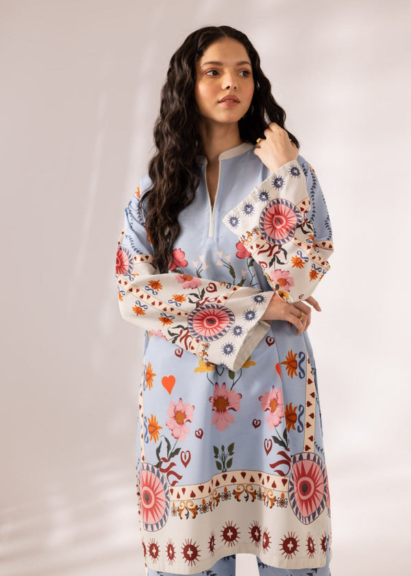 Long Length Printed Dress 2PC - 864