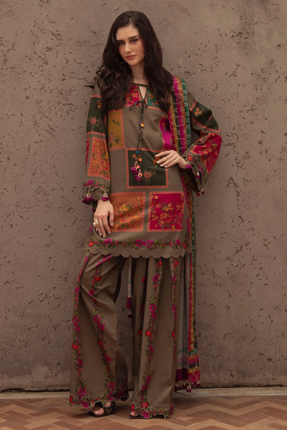Long Length Printed Dress 2PC - Khaddar - 865
