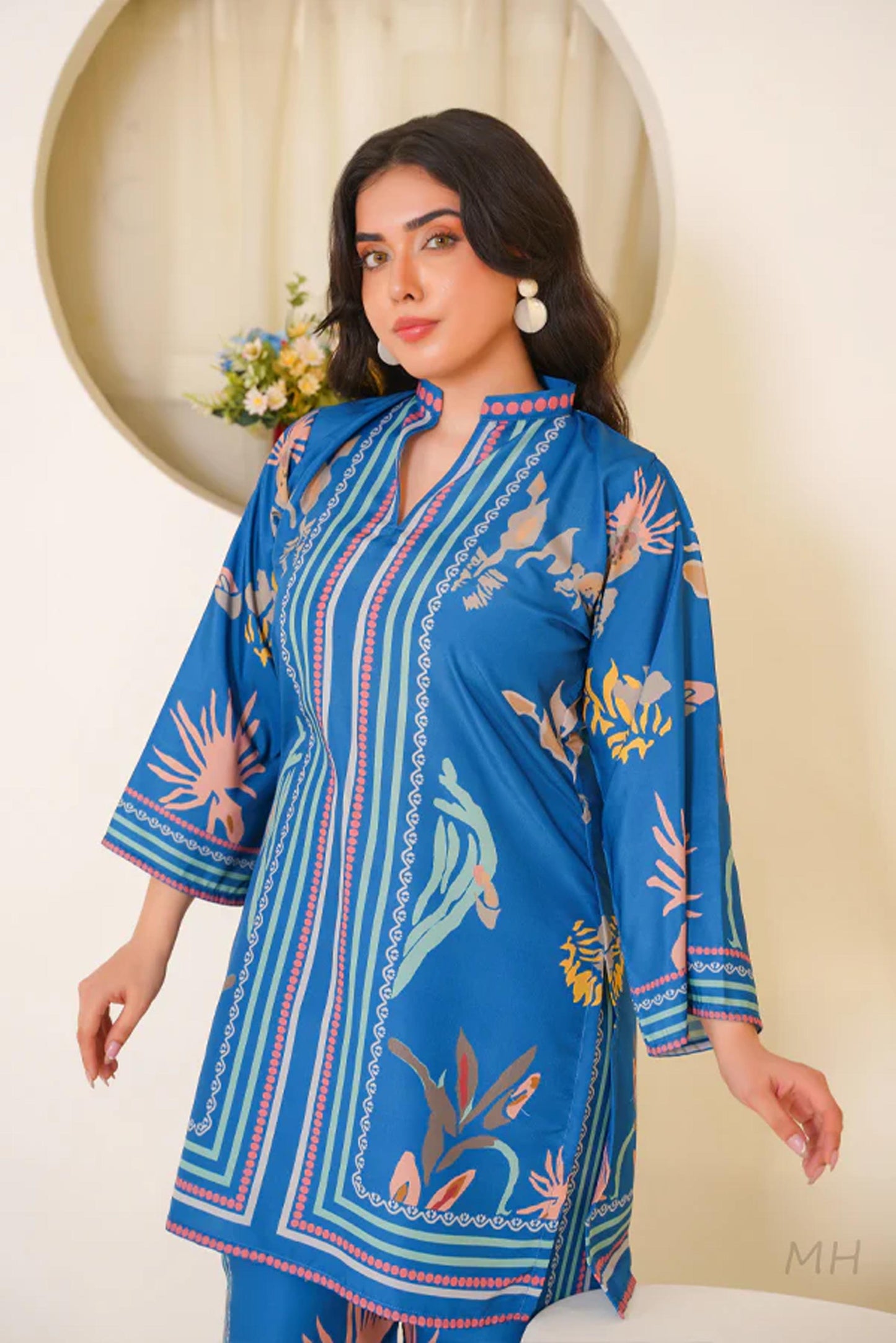 Blue CO-ORD SET Digital Printed - 807