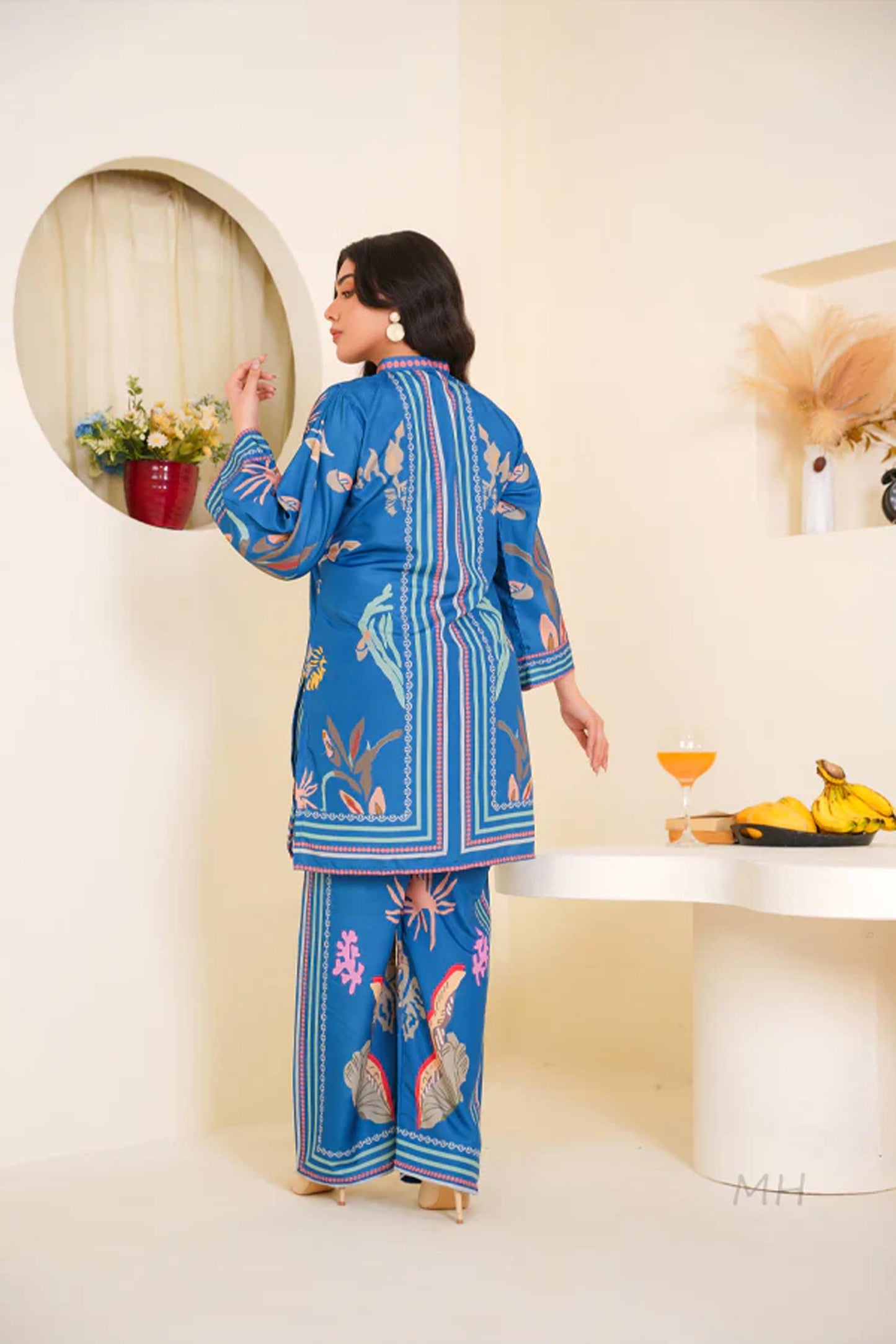 Blue CO-ORD SET Digital Printed - 807