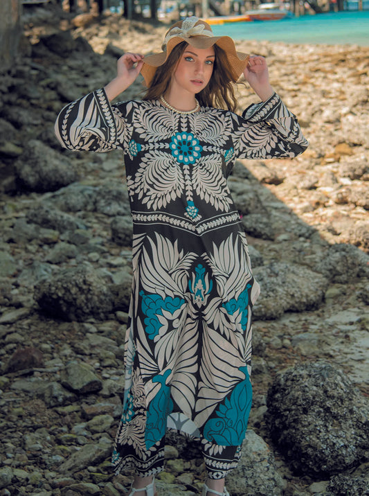 Trending Co-Ord Set Digital Printed Poly Lawn- Z815