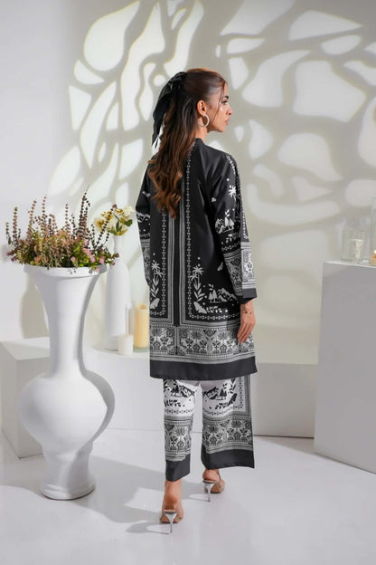 Monochrome Co-Ord Set 2Pc Digital Printed - 819