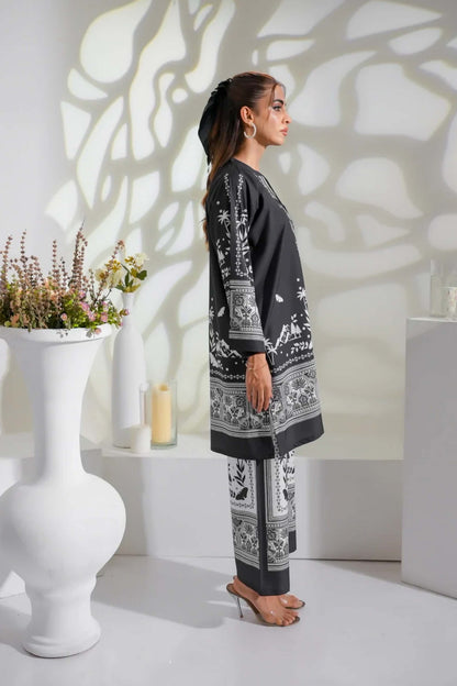 Monochrome Co-Ord Set 2Pc Digital Printed - 819