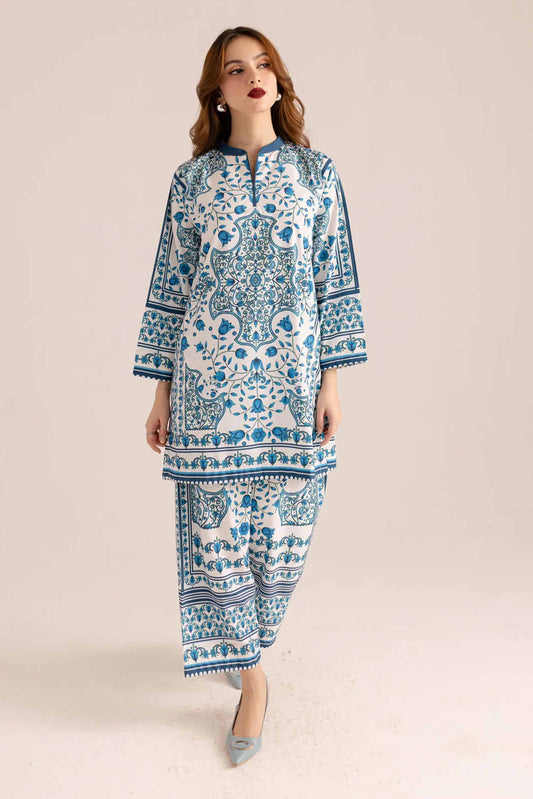Best Selling Co-Ord Set Digital Printed Poly Lawn- Z824