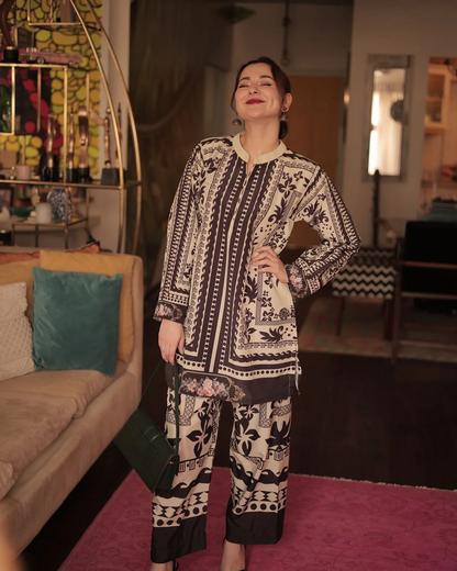 Trendy Hania Amir Unstitched 2pcs Set - UN-804