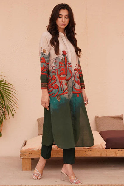 Calligraph Best Seller Printed Dress 2Pcs - 830