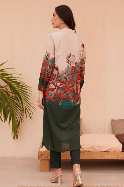 Calligraph Best Seller Printed Dress 2Pcs - 830