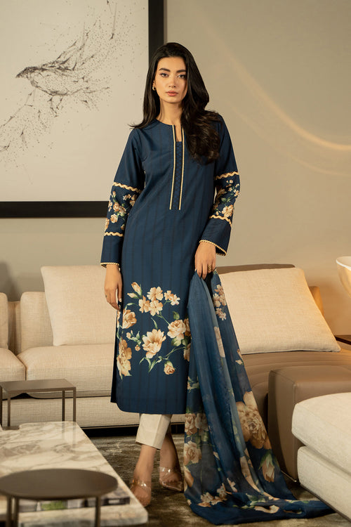 Long Length Printed Dress 2PC - Khaddar - 863