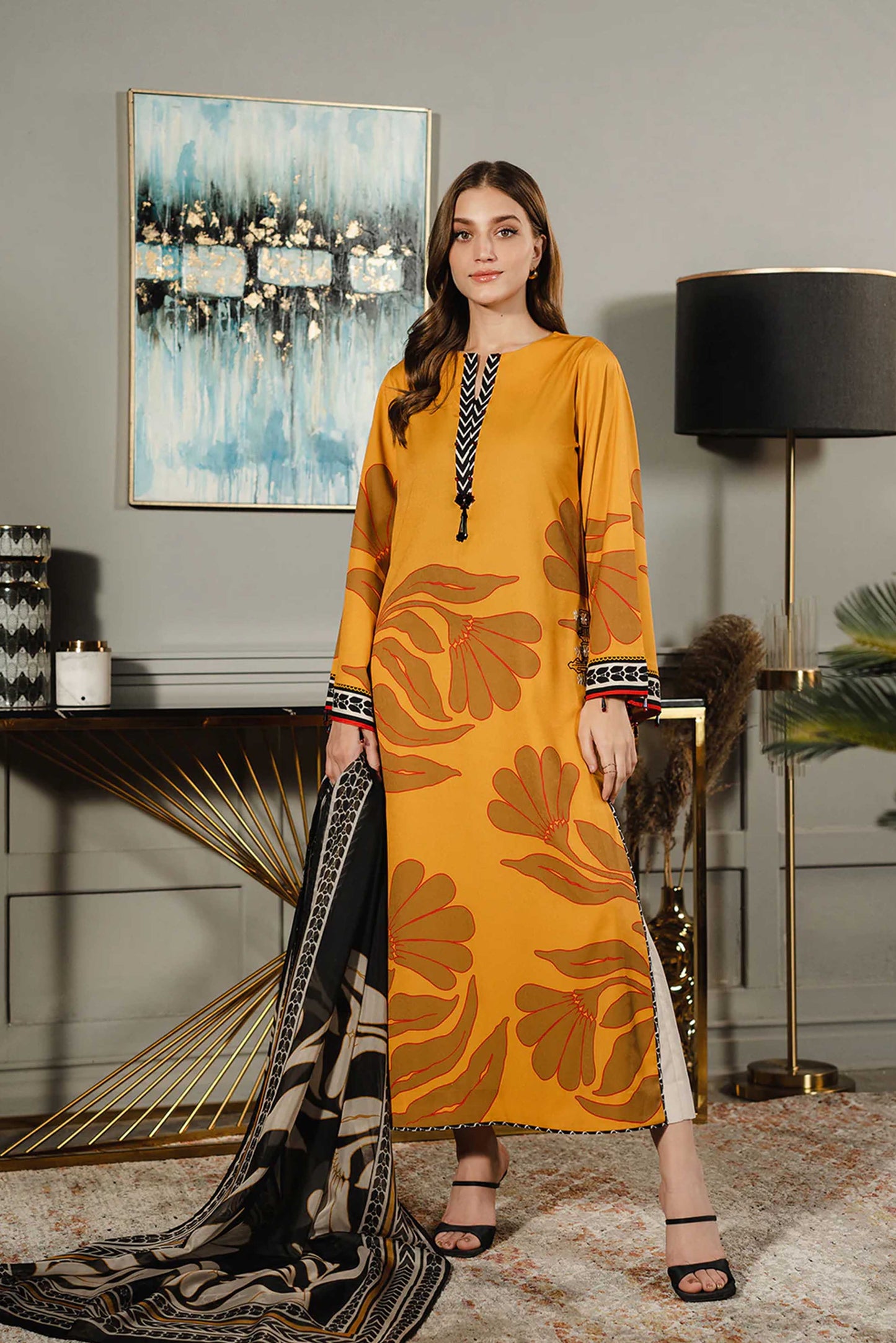 Digital Printed Dress 2PC - Khaddar - 852