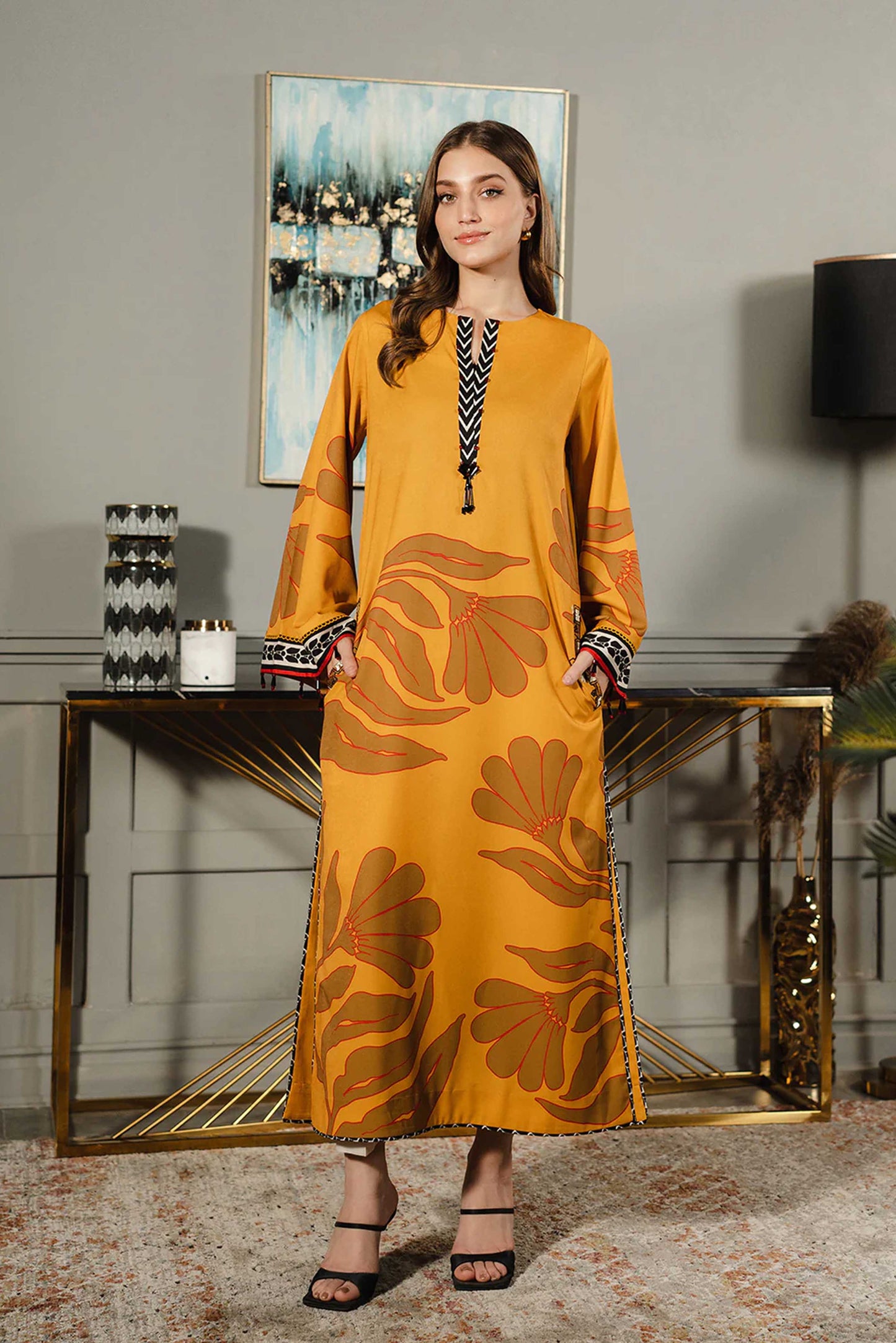 Digital Printed Dress 2PC - Khaddar - 852