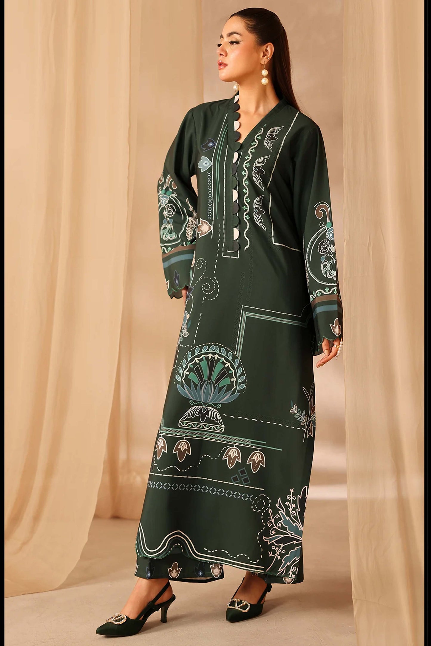 Digital Printed Dress 2PC - Khaddar - 857
