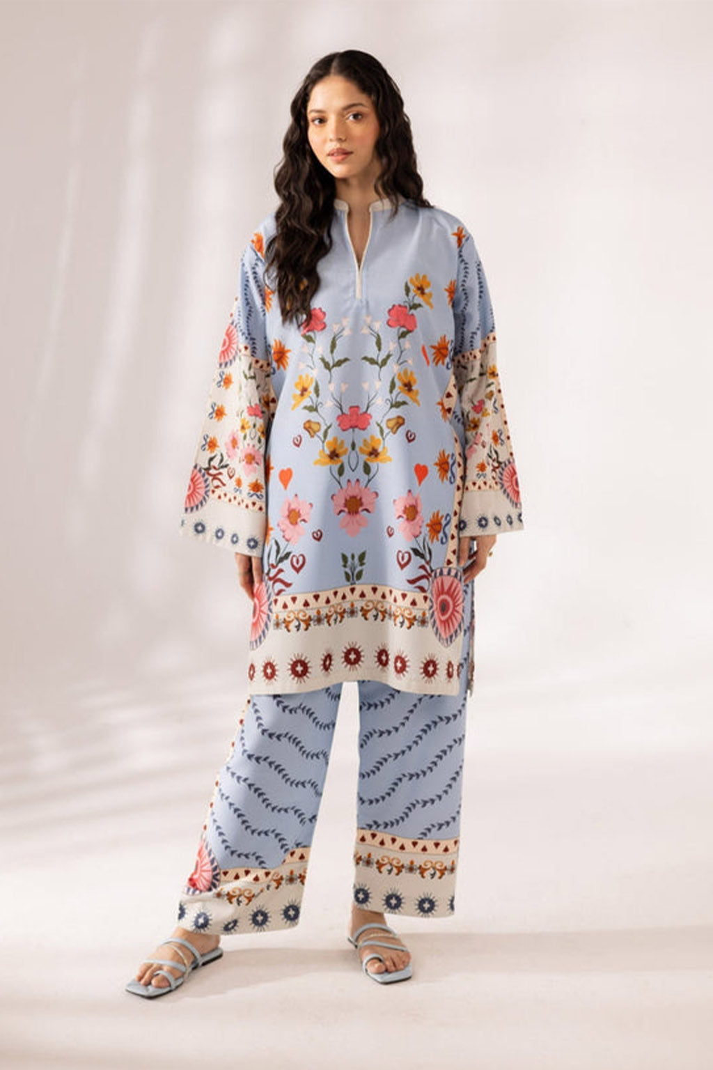 Long Length Printed Dress 2PC - 864