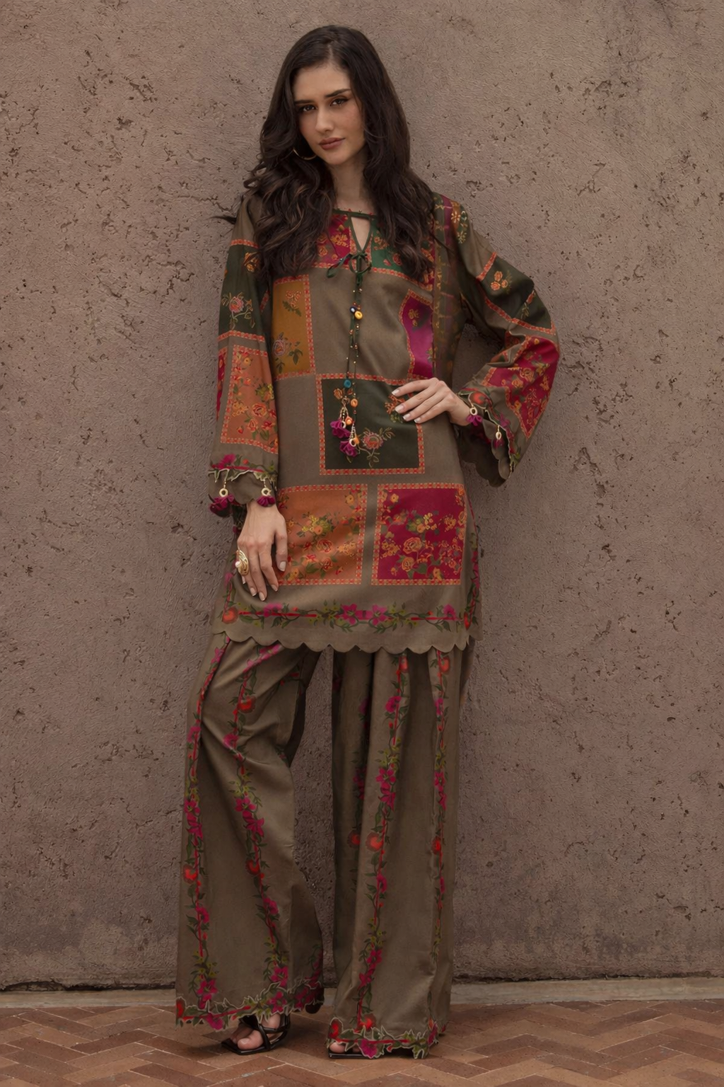 Long Length Printed Dress 2PC - 865