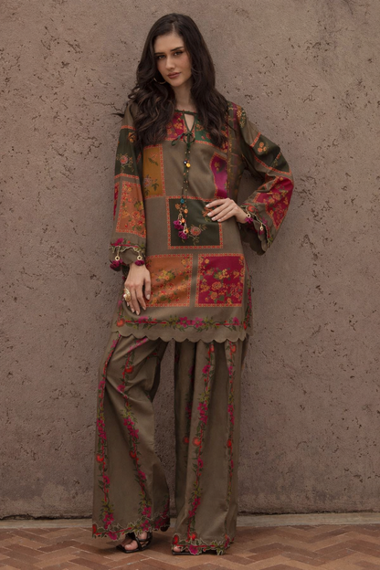 Long Length Printed Dress 2PC - 865