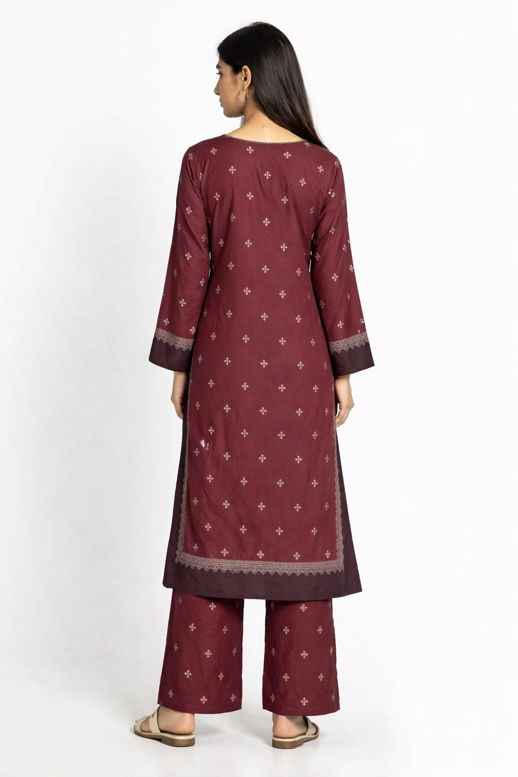 Maroon Color Bana Doria Lawn 2PC - 872