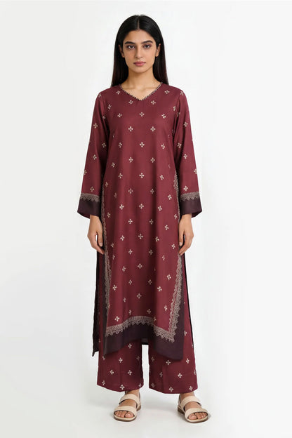 Maroon Color Bana Doria Lawn 2PC - 872