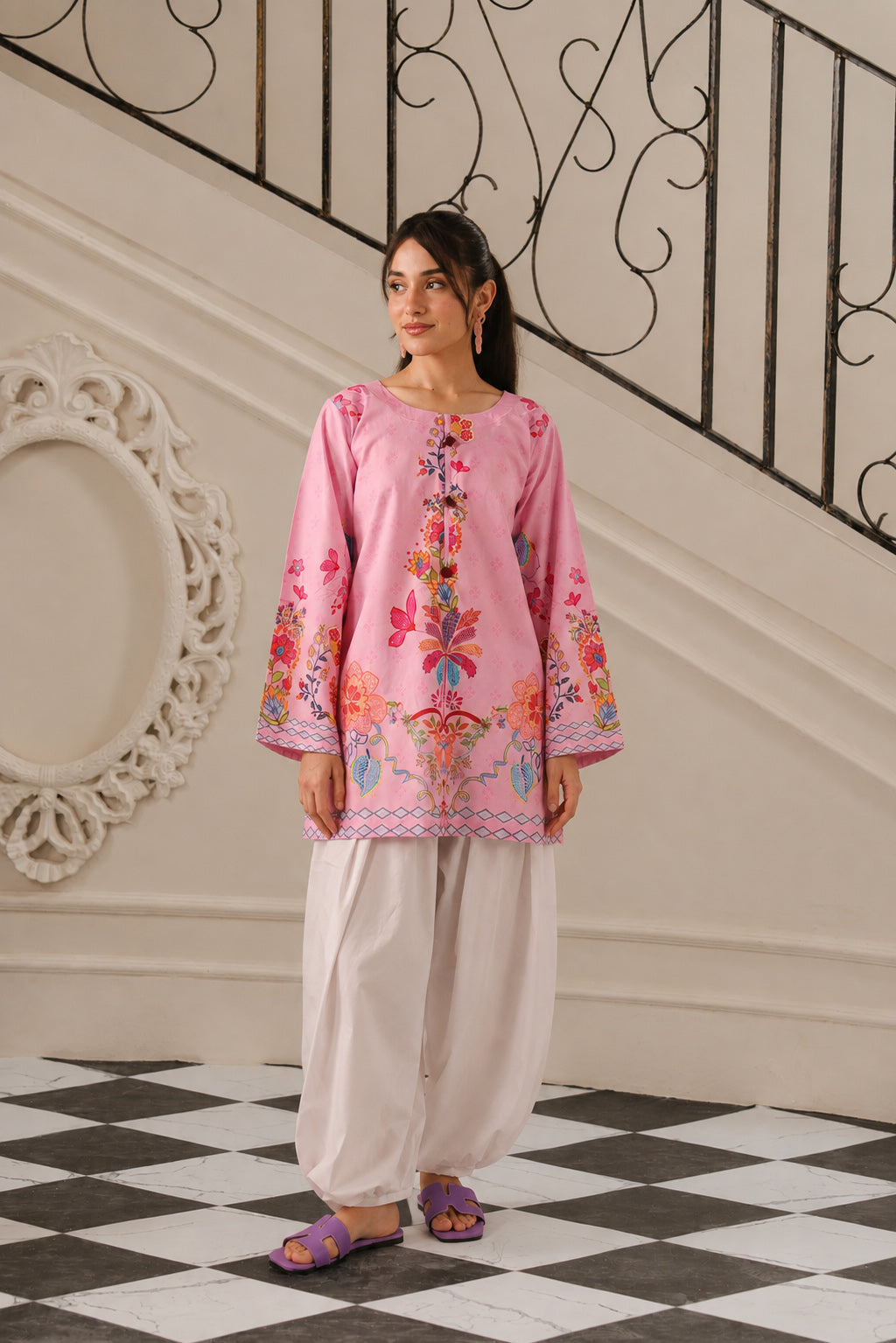 Bana Doria Lawn 2PC Co Ord Set  - 886