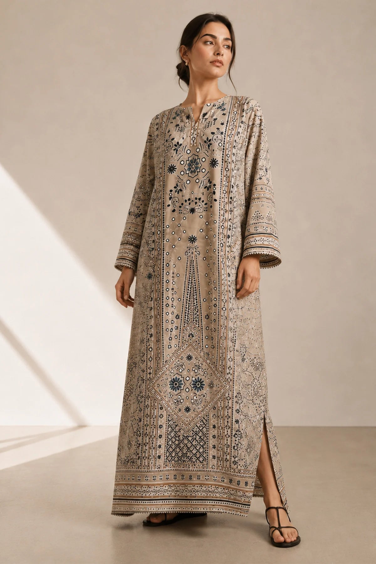 Printed Kaftan Long Length - 896