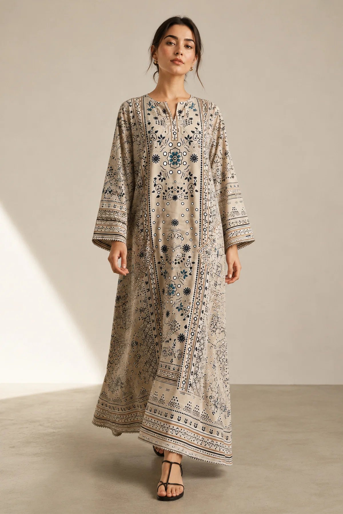 Printed Kaftan Long Length - 896