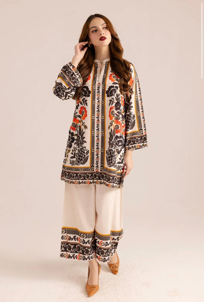 Trendy Hania Amir Unstitched 2pcs Set - UN-802