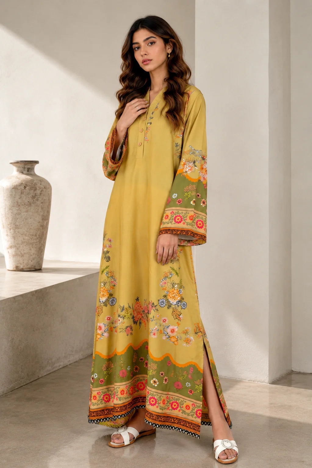 Printed Kaftan Long Length - 902