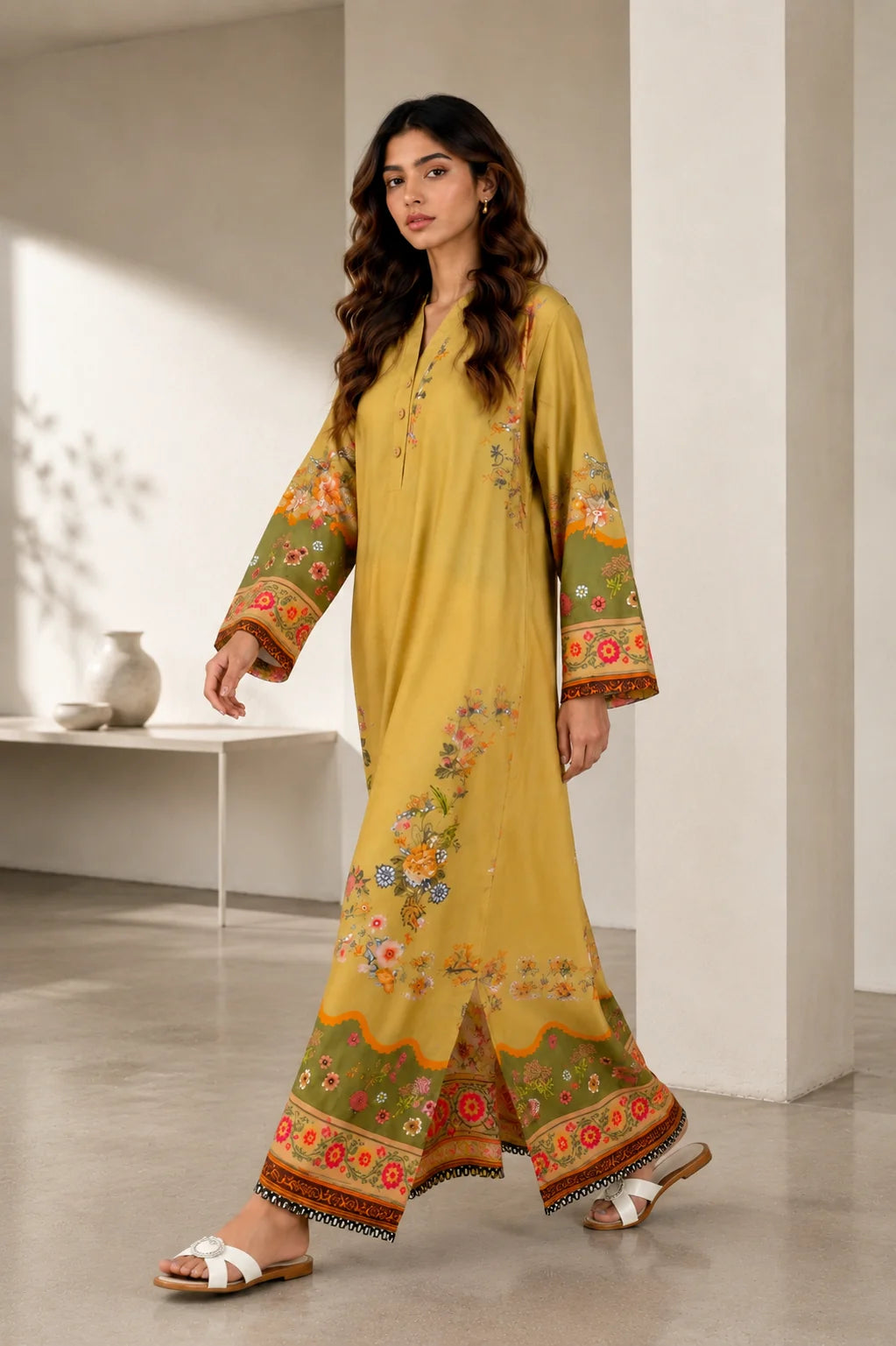 Printed Kaftan Long Length - 902