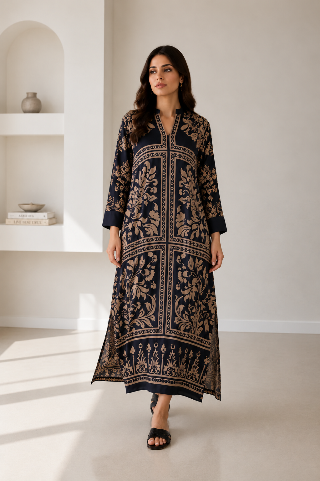 Printed Kaftan Long Length - 900