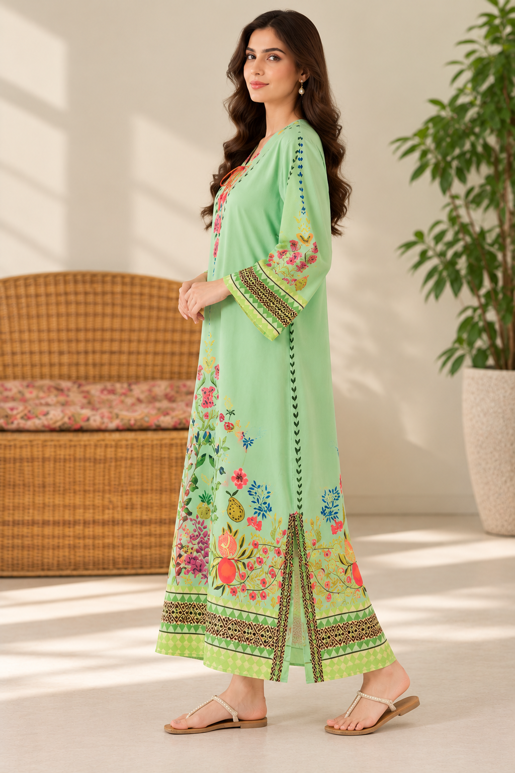 Printed Kaftan Long Length - 903