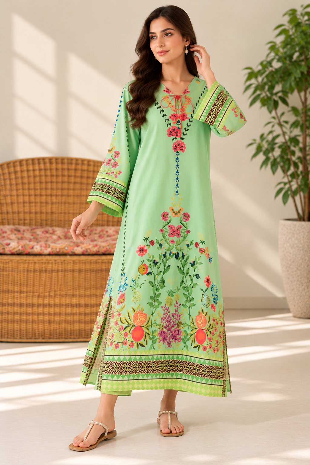 Printed Kaftan Long Length - 903