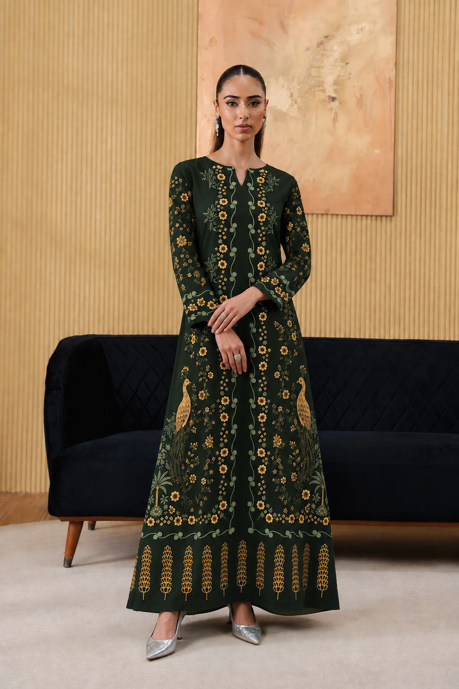 Printed Kaftan Long Length - 899
