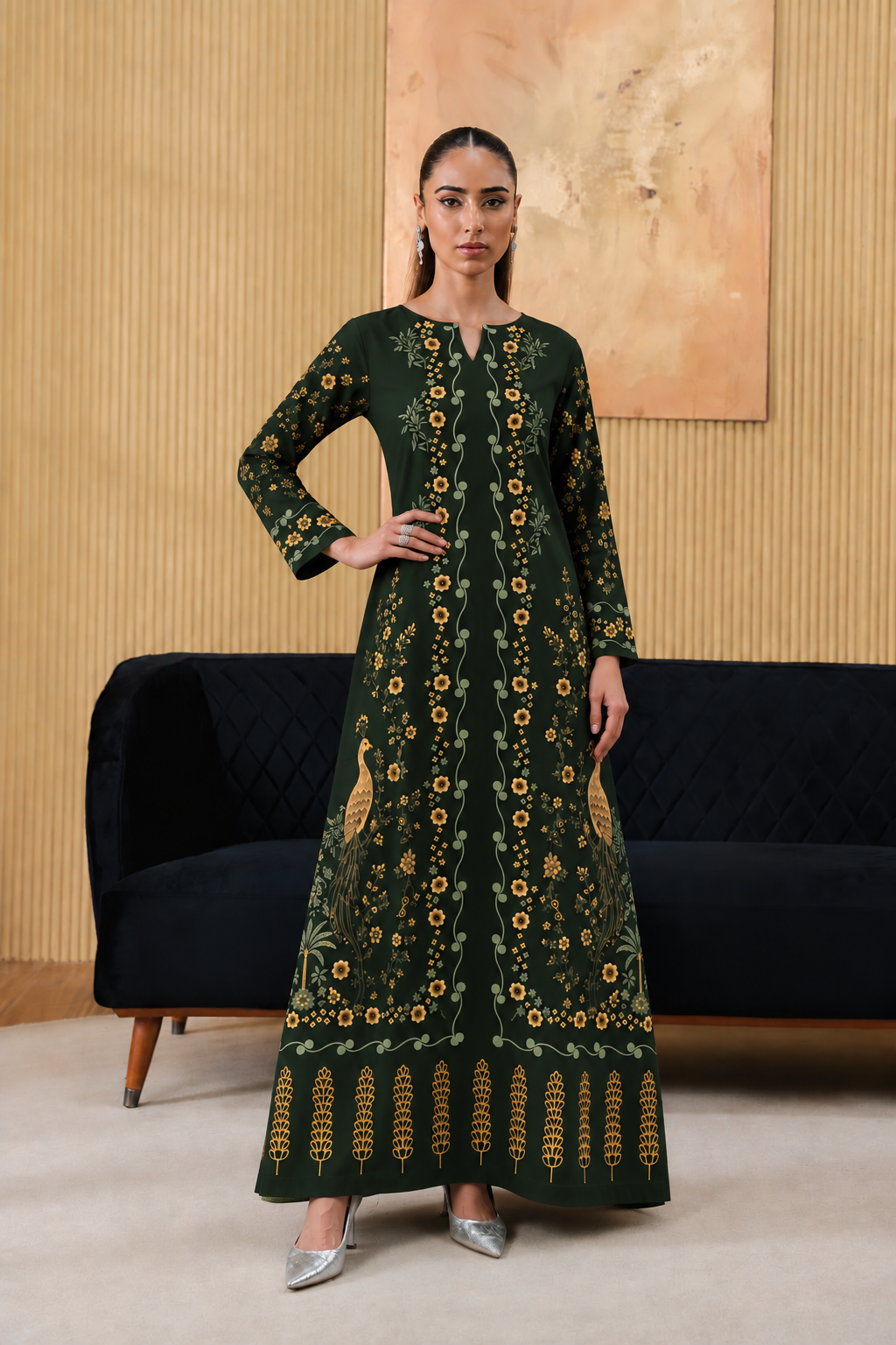 Printed Kaftan Long Length - 899